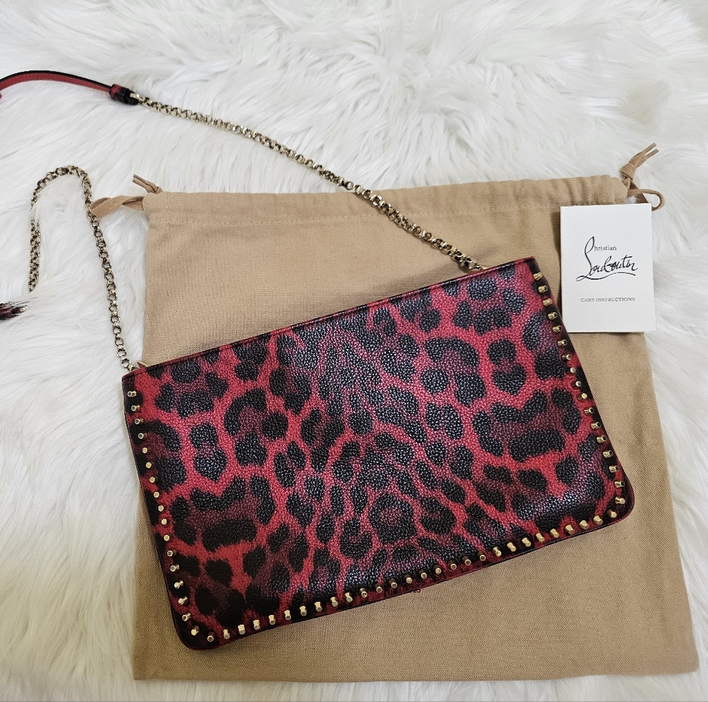 Pre-loved Authentic Christian Louboutin Red Leopard 2WAY Bag